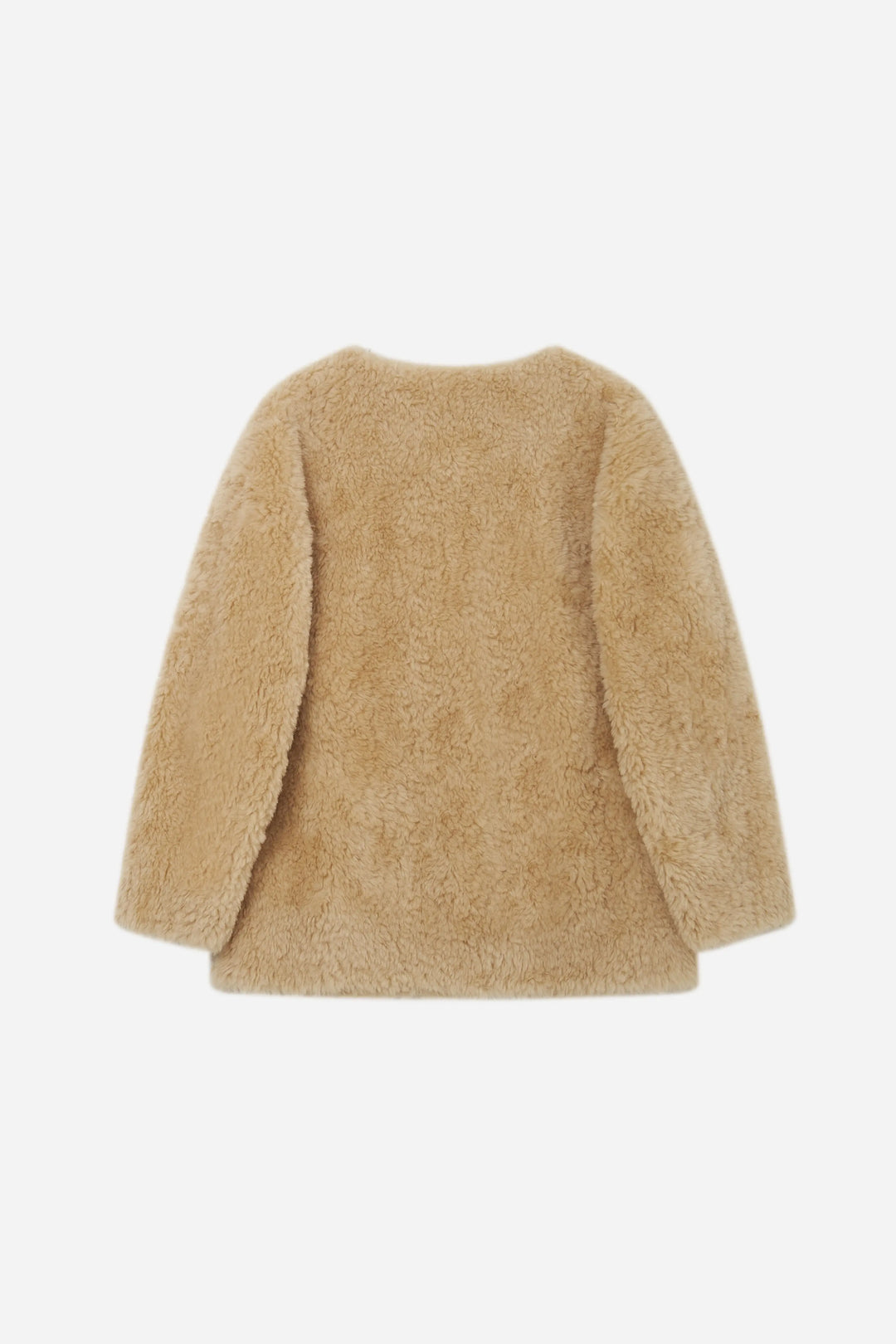 An image of a   44230 Luxe Wool Round-Neck Teddy Jacket by  Mirra Masa