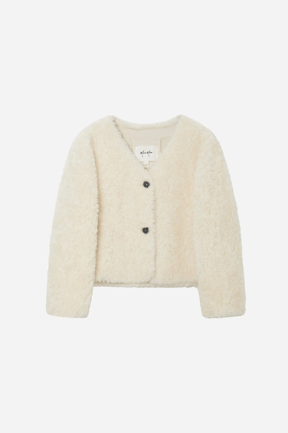 An image of a   44389 Women's Cropped Wool Teddy Jacket by  Mirra Masa
