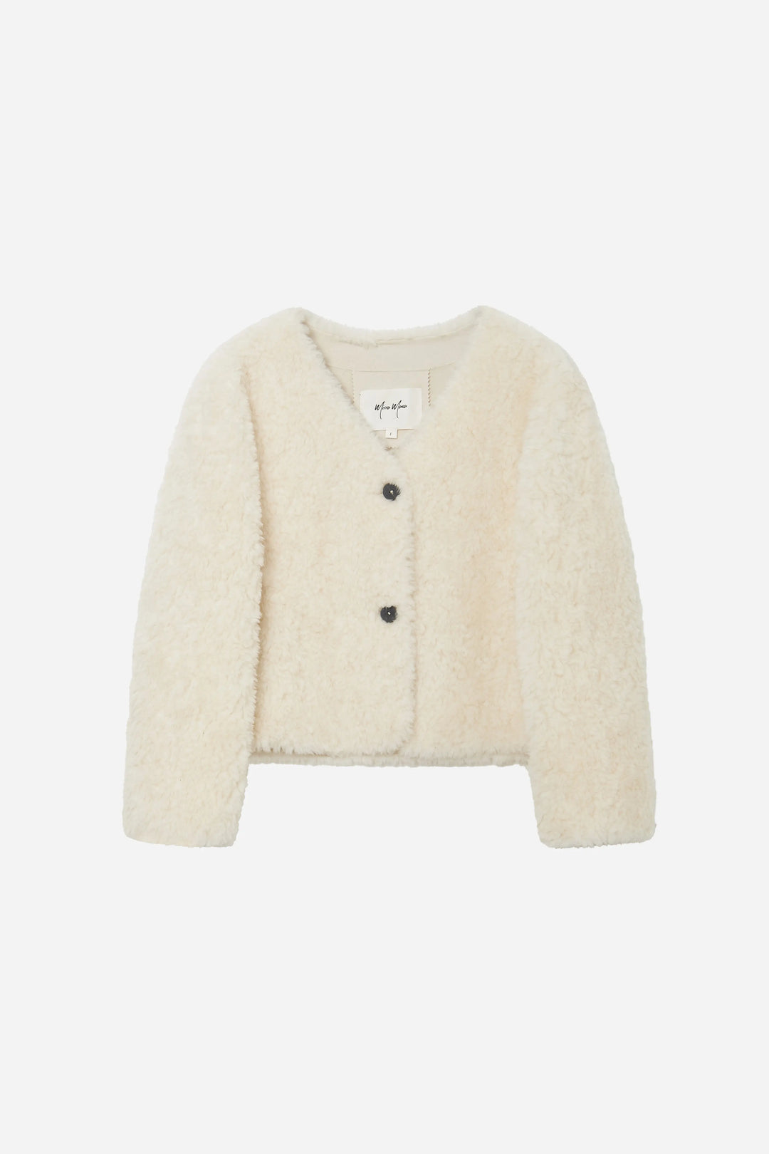 An image of a   44389 Women's Cropped Wool Teddy Jacket by  Mirra Masa
