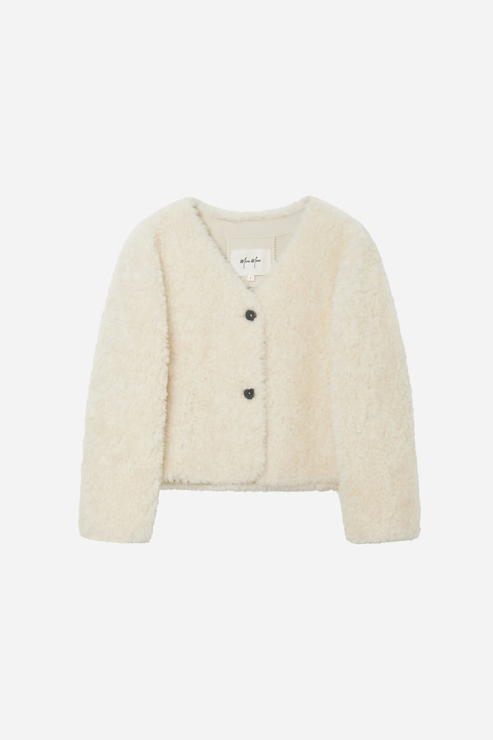 An image of a   44389 Women's Cropped Wool Teddy Jacket by  Mirra Masa