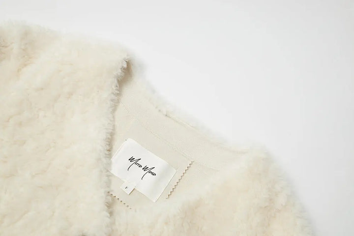 An image of a   44389 Women's Cropped Wool Teddy Jacket by  Mirra Masa