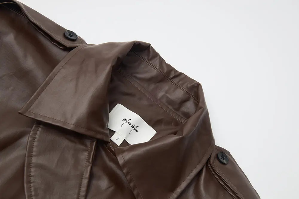 An image of a   44465 Classic Belted Trench Coat by  Mirra Masa