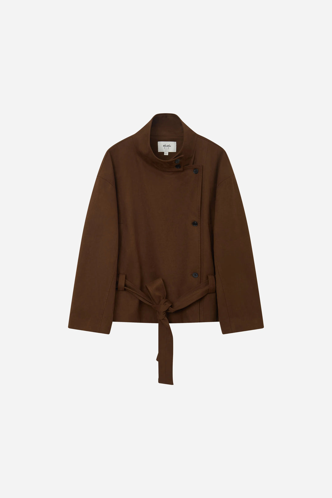 An image of a   44468 Suede Short Trench Coat by  Mirra Masa