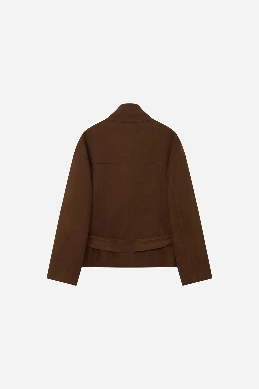 An image of a   44468 Suede Short Trench Coat by  Mirra Masa