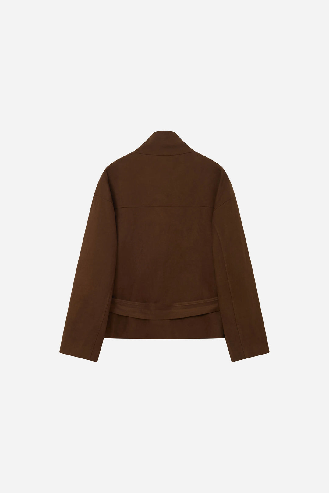 An image of a   44468 Suede Short Trench Coat by  Mirra Masa