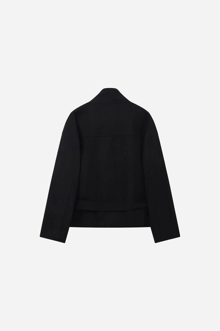 An image of a   44468 Suede Short Trench Coat by  Mirra Masa