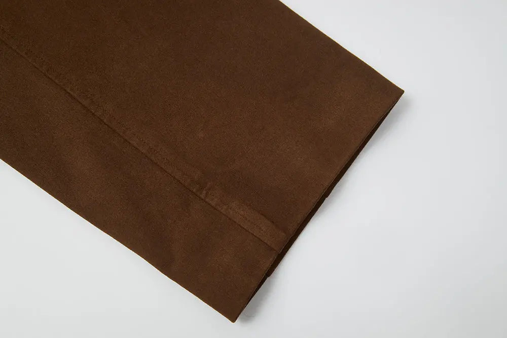 An image of a   44468 Suede Short Trench Coat by  Mirra Masa