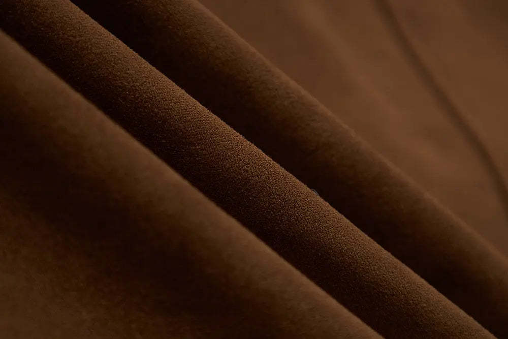 An image of a   44468 Suede Short Trench Coat by  Mirra Masa