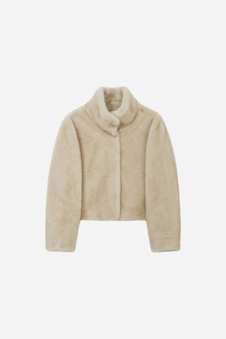 An image of a   44544 Faux Fur Cropped Jacket by  Mirra Masa