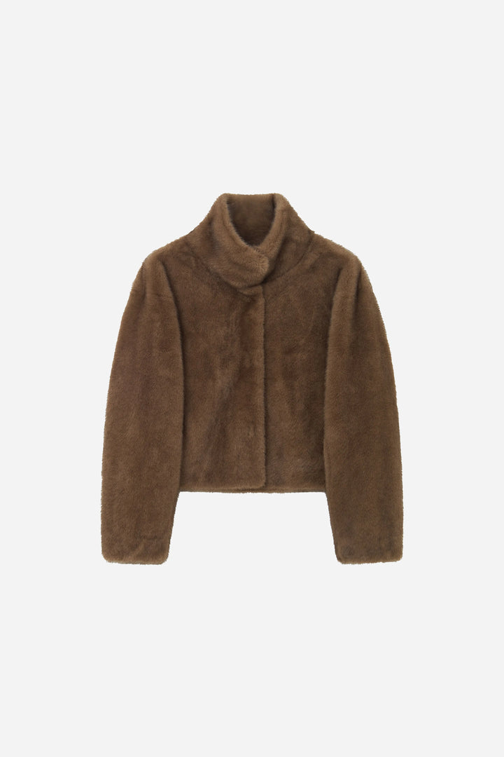 An image of a   44544 Faux Fur Cropped Jacket by  Mirra Masa