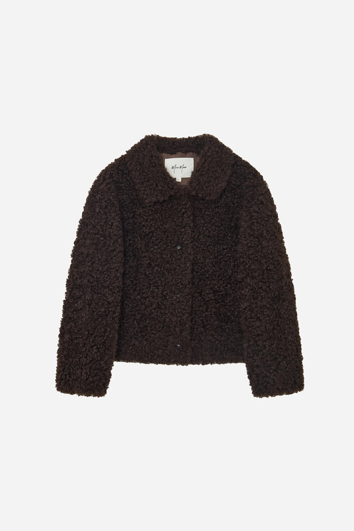 An image of a   44584 Women's Cropped Sherpa Jacket by  Mirra Masa