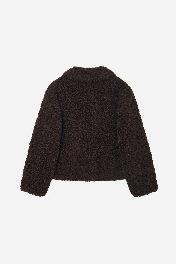 An image of a   44584 Women's Cropped Sherpa Jacket by  Mirra Masa