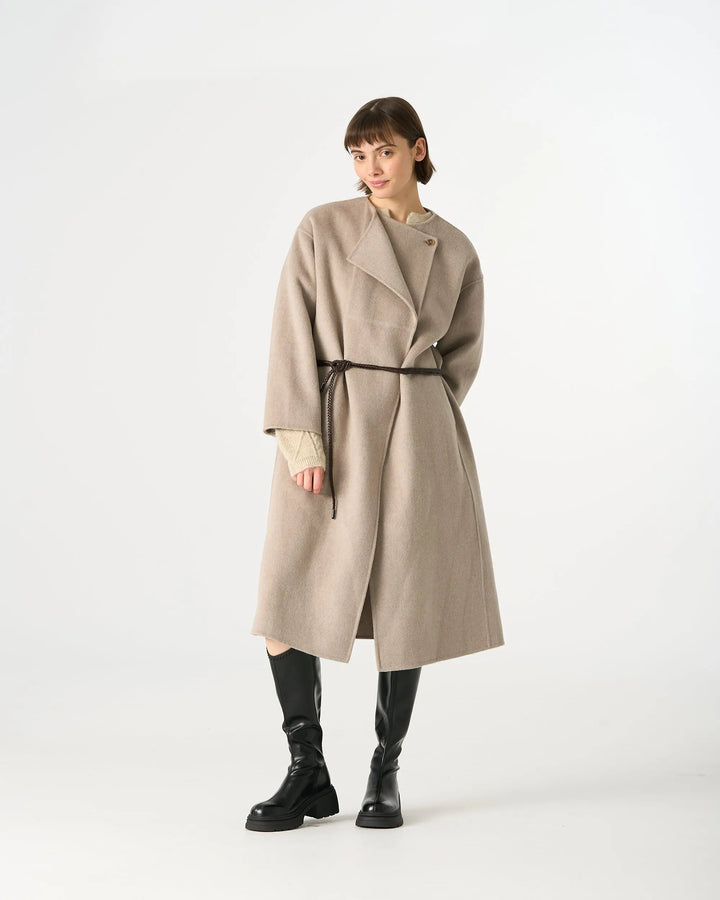 An image of a   44654 Wool Coat with Double Lapel by  Mirra Masa