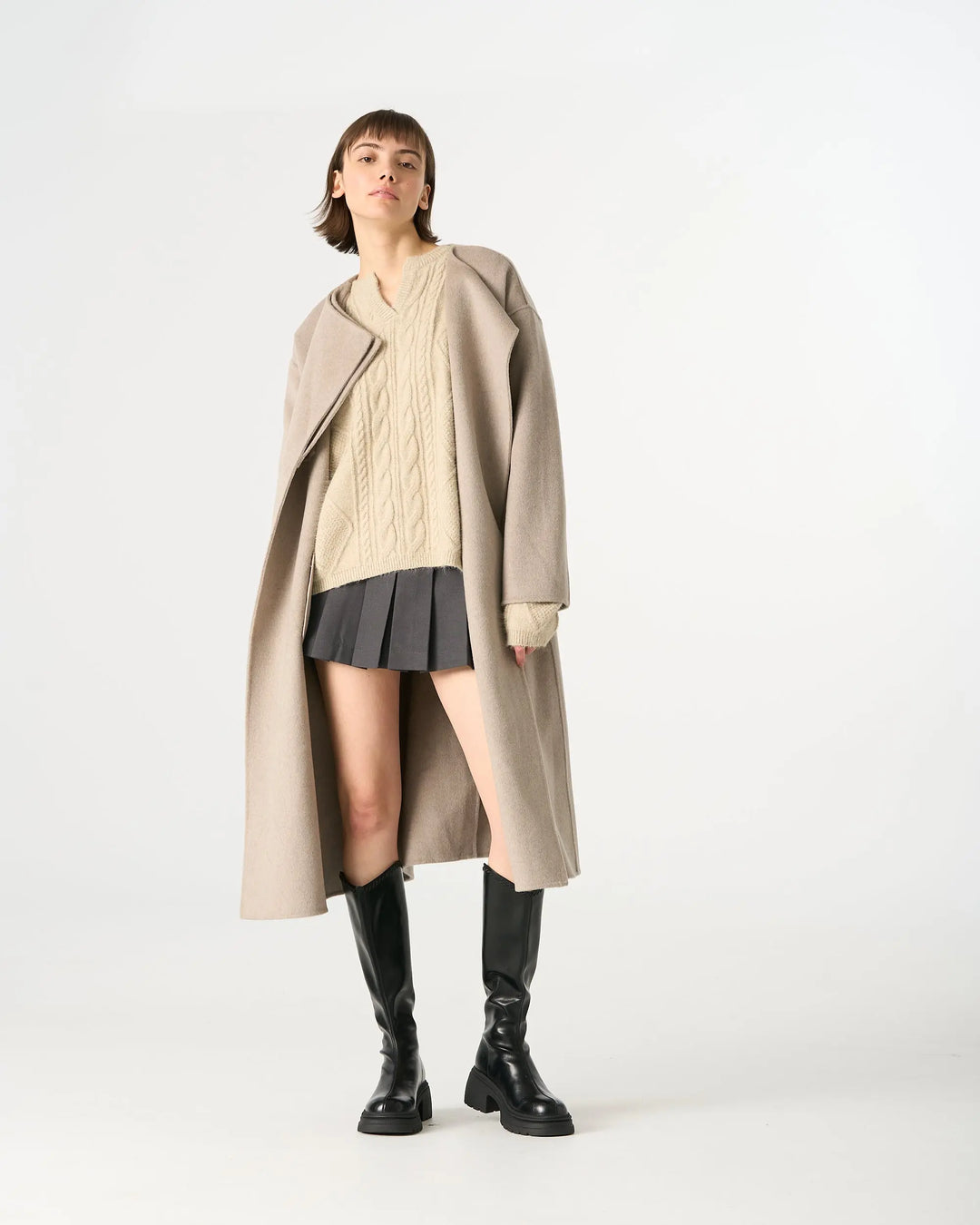 An image of a   44654 Wool Coat with Double Lapel by  Mirra Masa