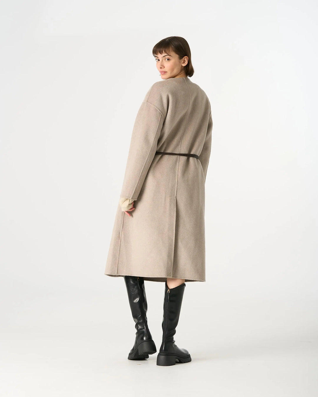 An image of a   44654 Wool Coat with Double Lapel by  Mirra Masa