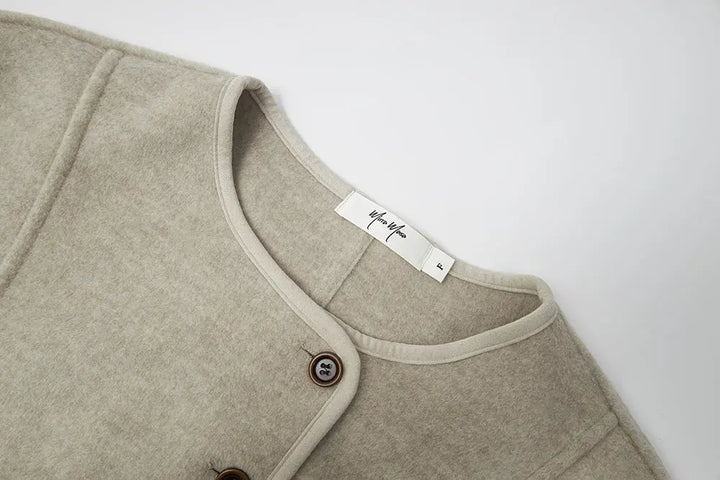 An image of a   44782 Plaid-Cuff Jacket by  Mirra Masa