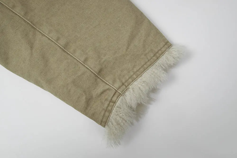 An image of a   44980 Shearling Button Down Jacket by  Mirra Masa