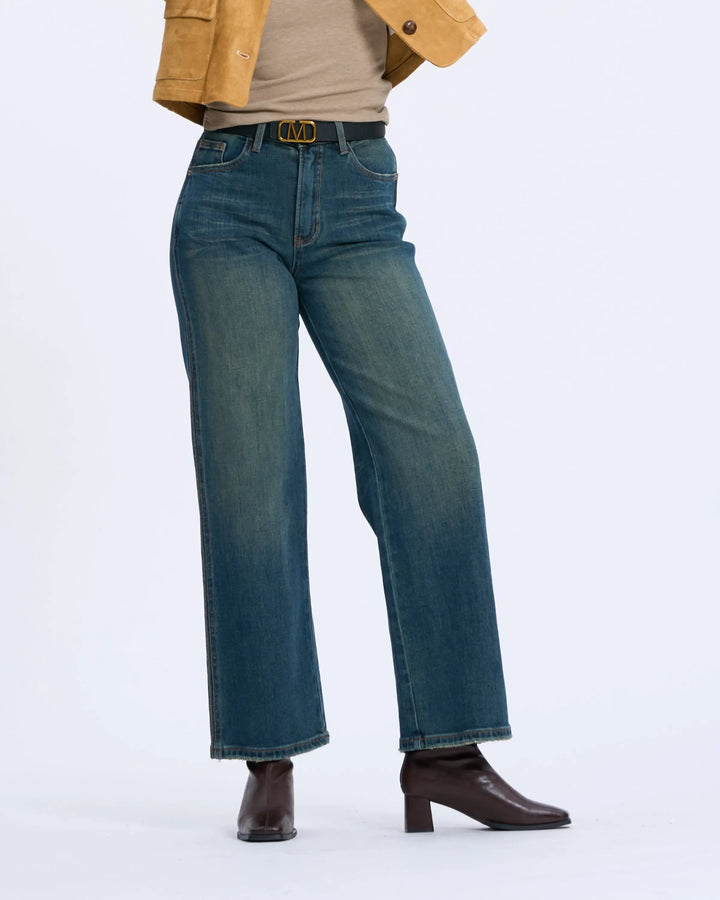 An image of a  Vintage-Blue-30 4654Q Straight Leg Denim Jeans by  Mirra Masa