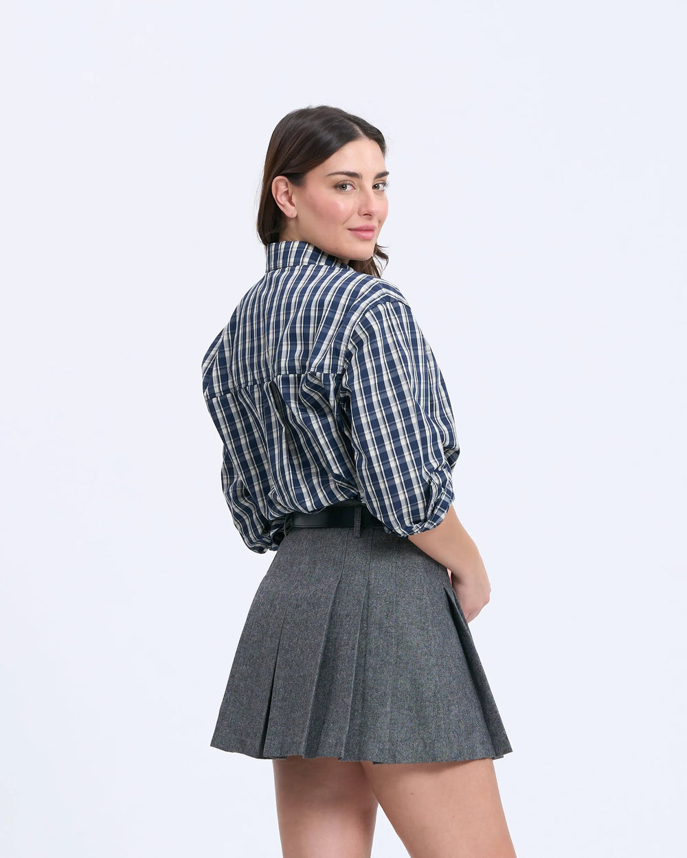 An image of a   4884Q Simple Plaid Shirt by  Mirra Masa