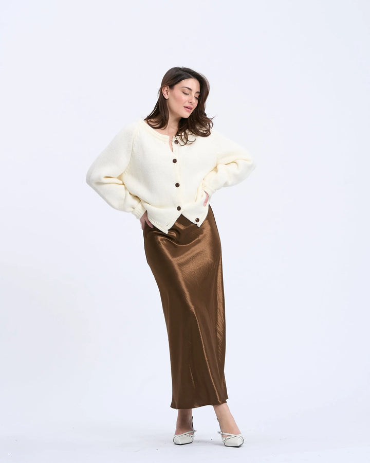 An image of a   4974Q Satin Skirt by  Mirra Masa