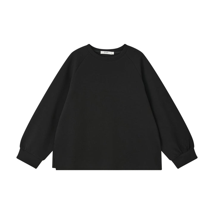An image of a  Black-One-Size 5685C Essential Crewneck Top by  Mirra Masa