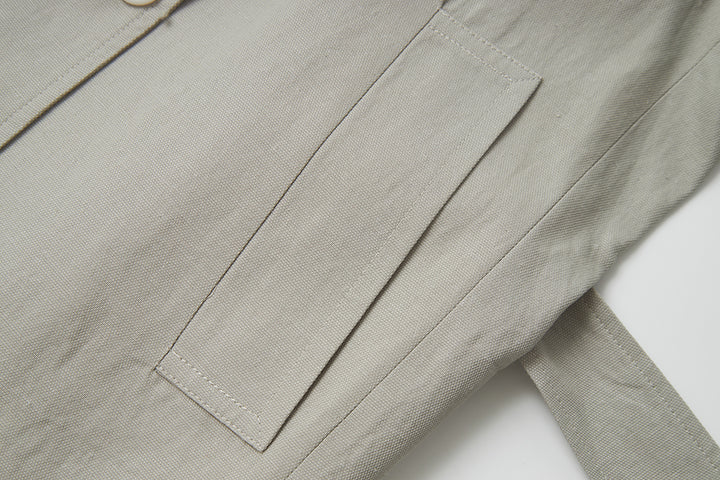 S44879 Double Breasted High Neck Jacket