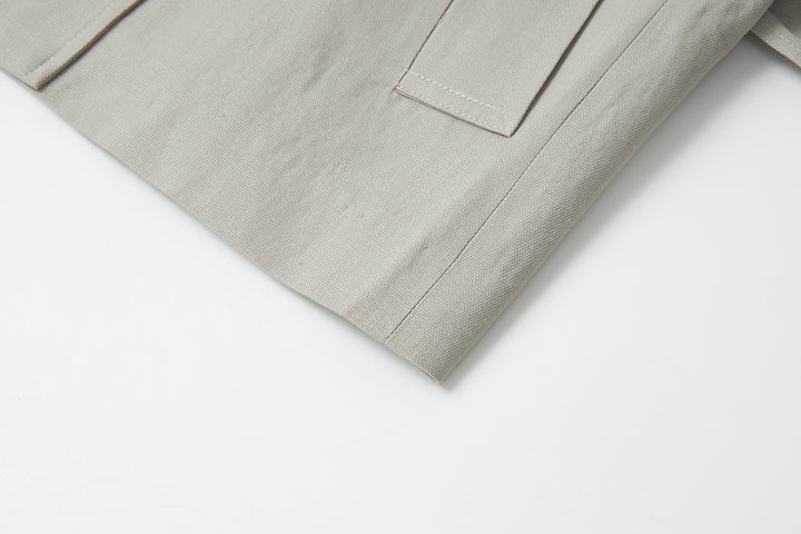 S44879 Double Breasted High Neck Jacket