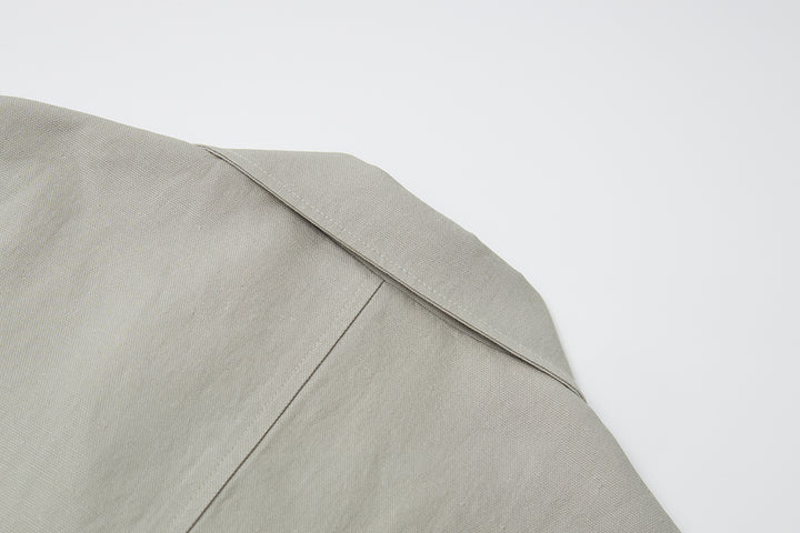 S44879 Double Breasted High Neck Jacket