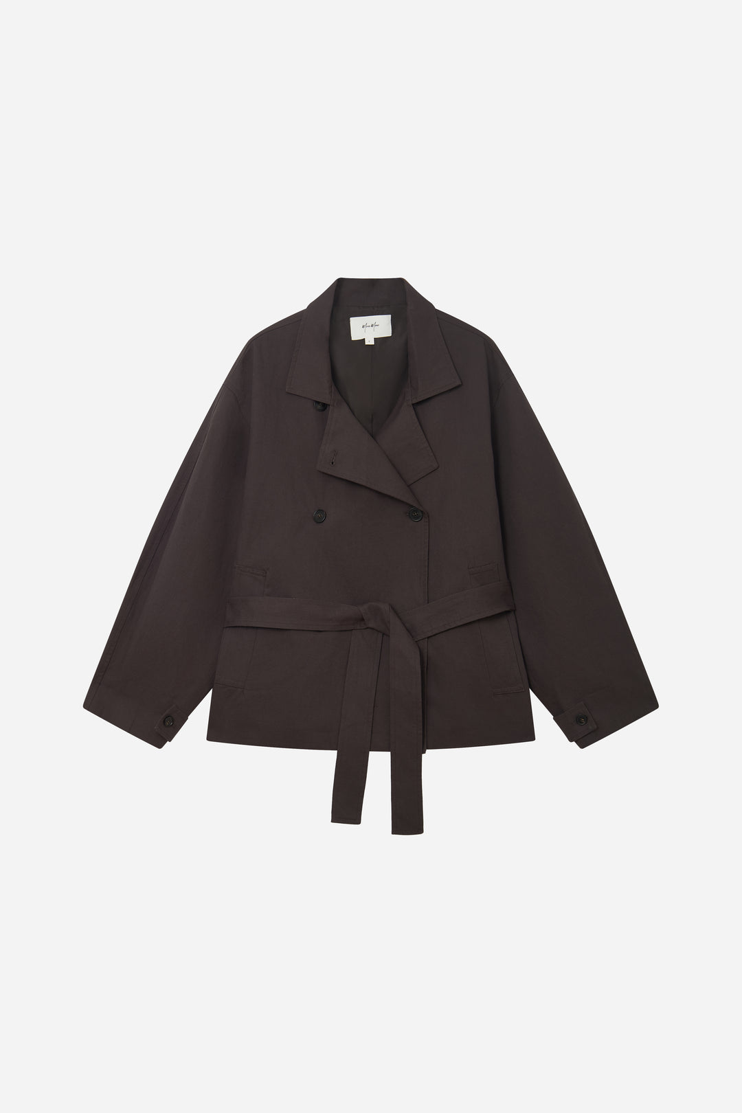 S44879 Double Breasted High Neck Jacket