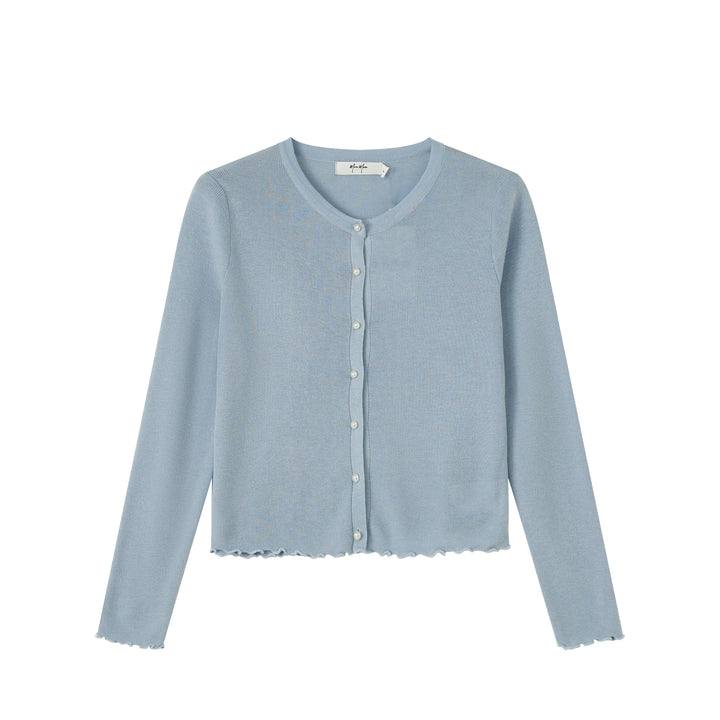 An image of a  Navy-Blue-One-size 6115C Everyday Knitwear Cardigan by  Mirra Masa