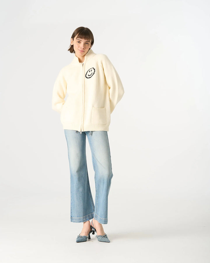An image of a   6374Q Smiley Face Essential Cardigan by  Mirra Masa