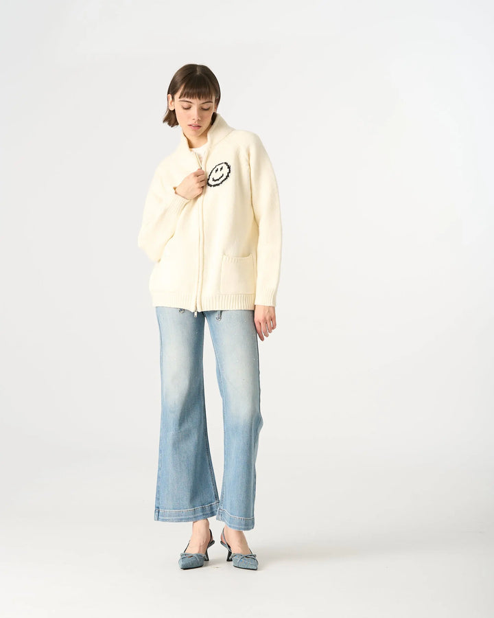 An image of a   6374Q Smiley Face Essential Cardigan by  Mirra Masa