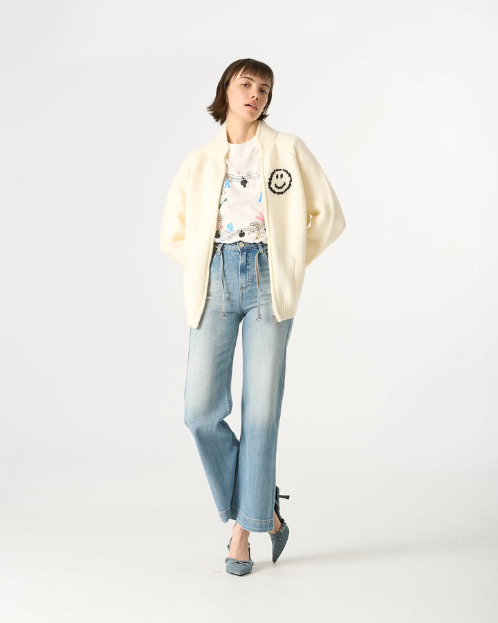 An image of a   6374Q Smiley Face Essential Cardigan by  Mirra Masa