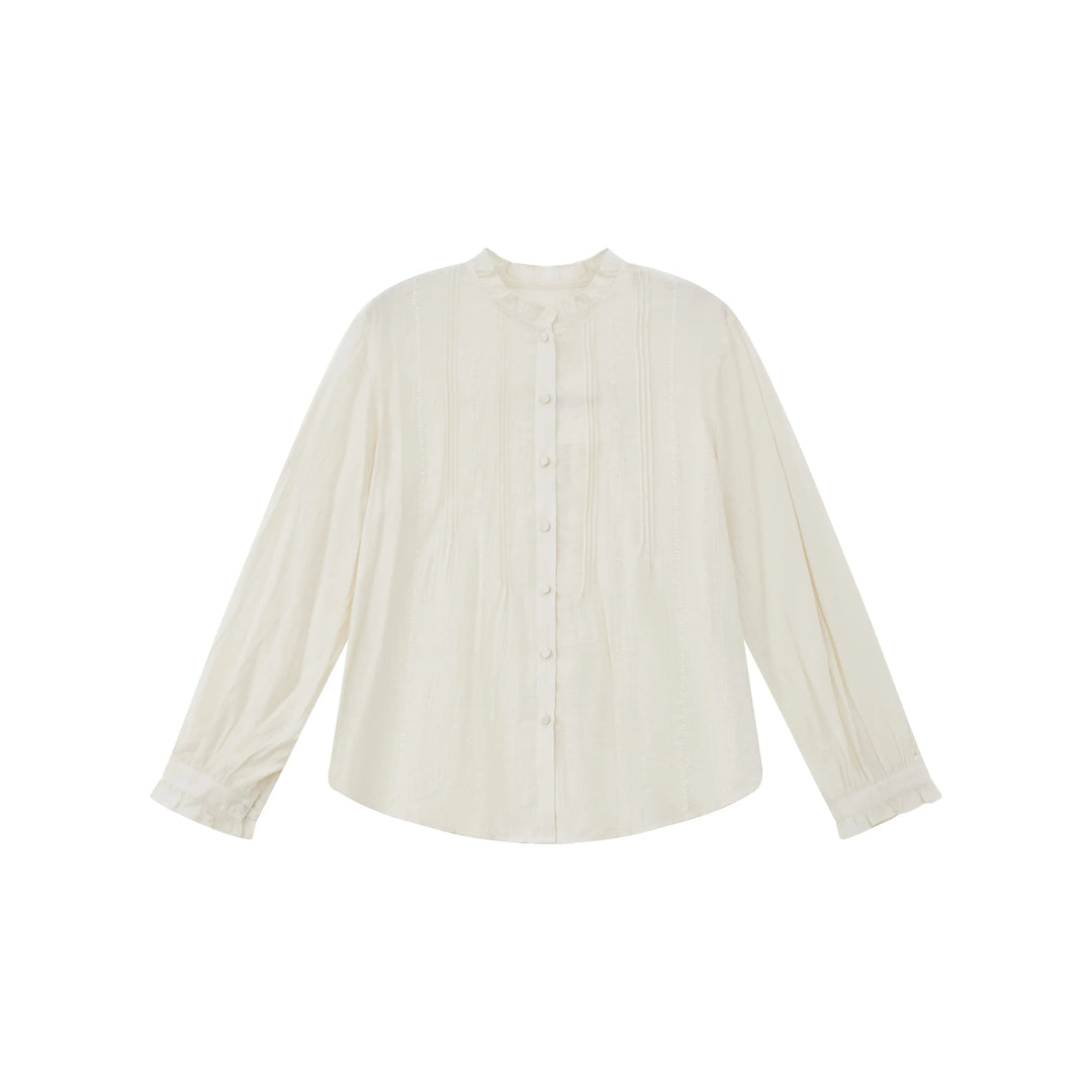 An image of a   6614Q Ruffle Collar Blouse by  Mirra Masa