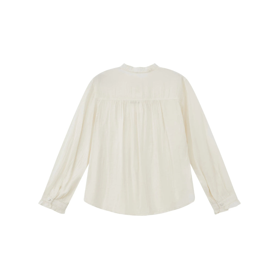 An image of a   6614Q Ruffle Collar Blouse by  Mirra Masa