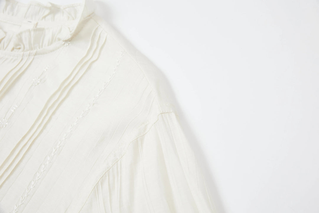 An image of a   6614Q Ruffle Collar Blouse by  Mirra Masa