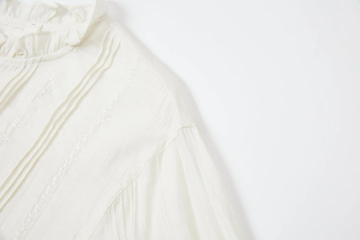An image of a   6614Q Ruffle Collar Blouse by  Mirra Masa