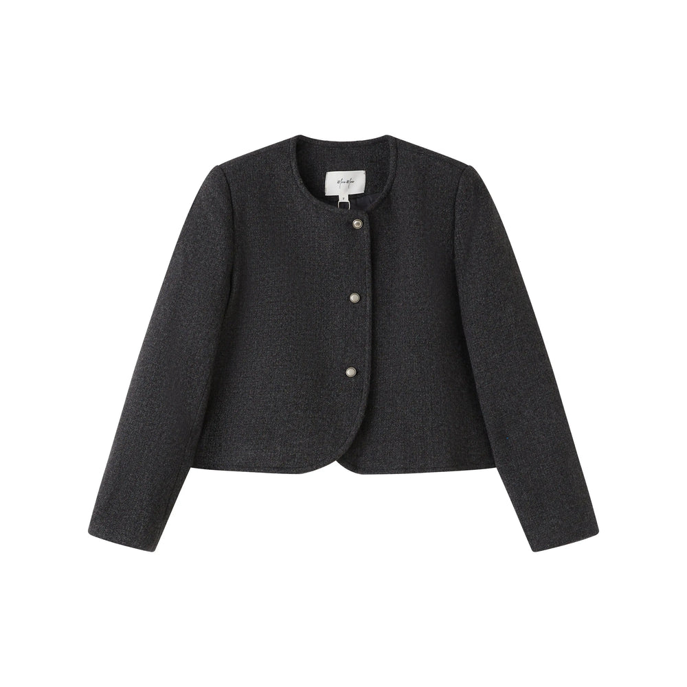 An image of a  grey-onesize 7184D Roundneck Jacket by  Mirra Masa