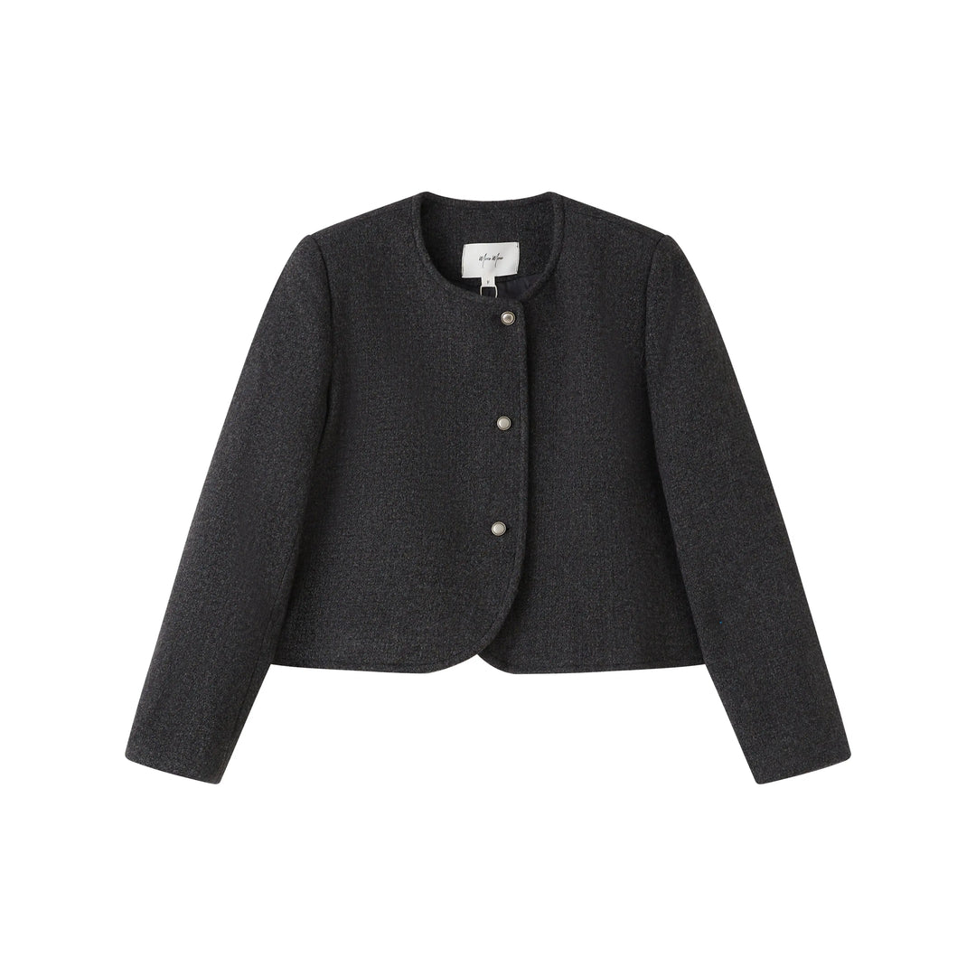 An image of a  grey-onesize 7184D Roundneck Jacket by  Mirra Masa