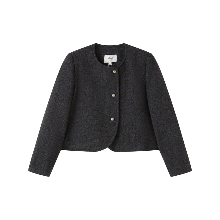 An image of a  grey-onesize 7184D Roundneck Jacket by  Mirra Masa