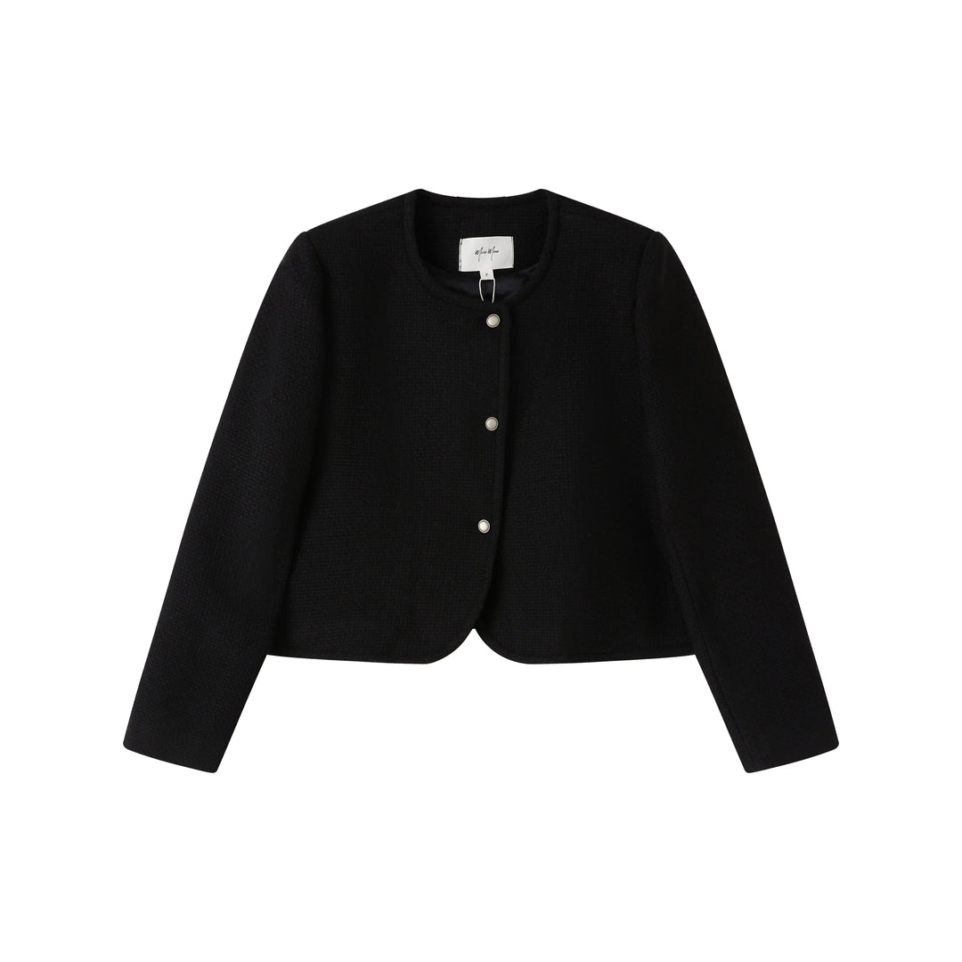 An image of a  Black-onesize 7184D Roundneck Jacket by  Mirra Masa