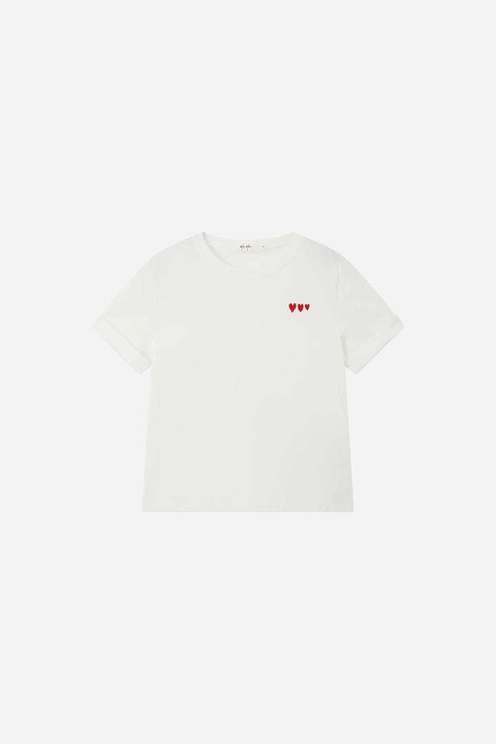 An image of a   75370 Embroidered Heart Cotton Tee by  Mirra Masa