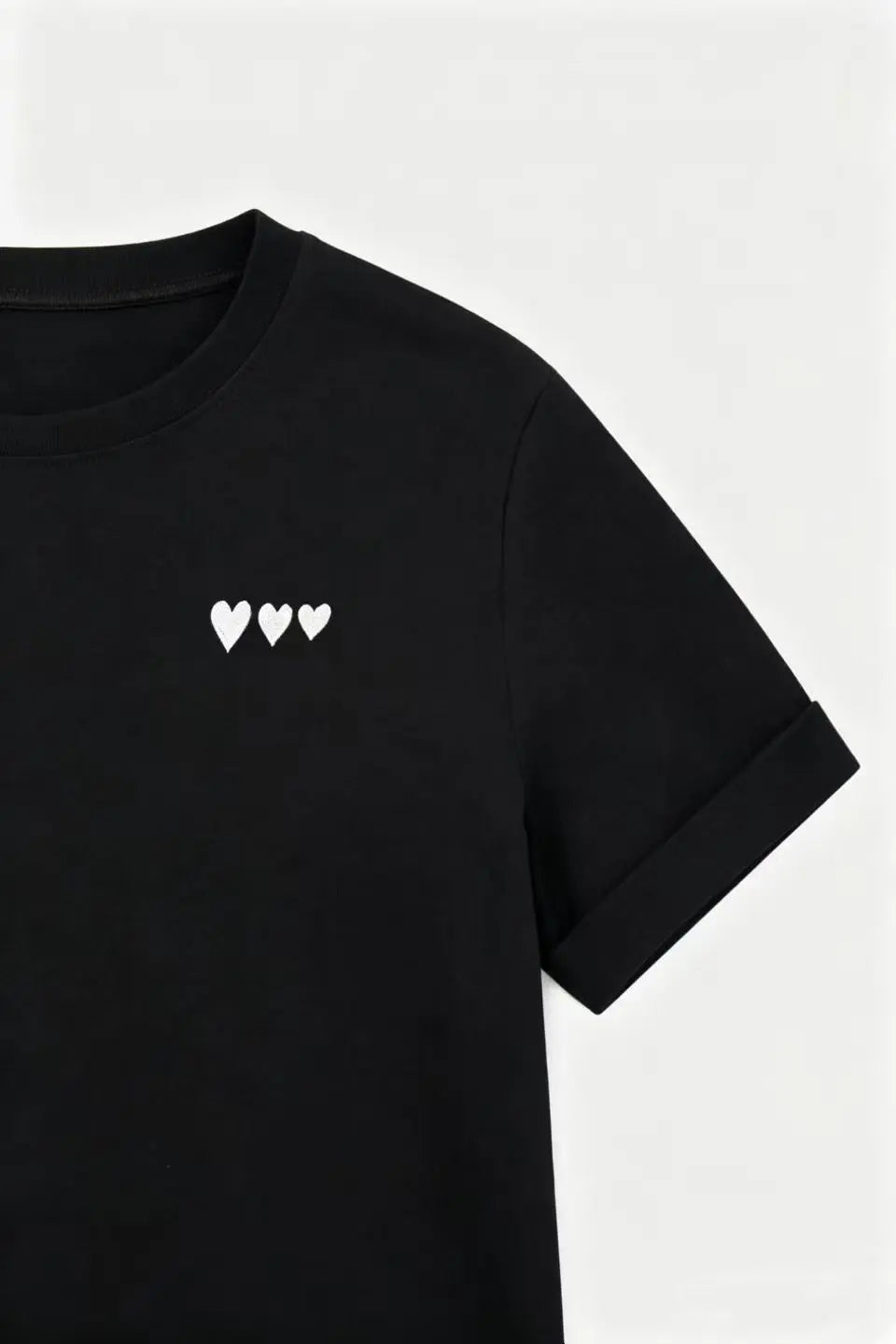 An image of a   75370 Embroidered Heart Cotton Tee by  Mirra Masa
