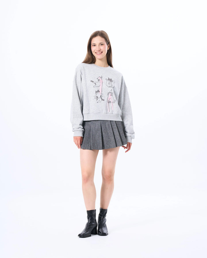 An image of a   7644Q Kitty and Bow Sweatshirt by  Mirra Masa
