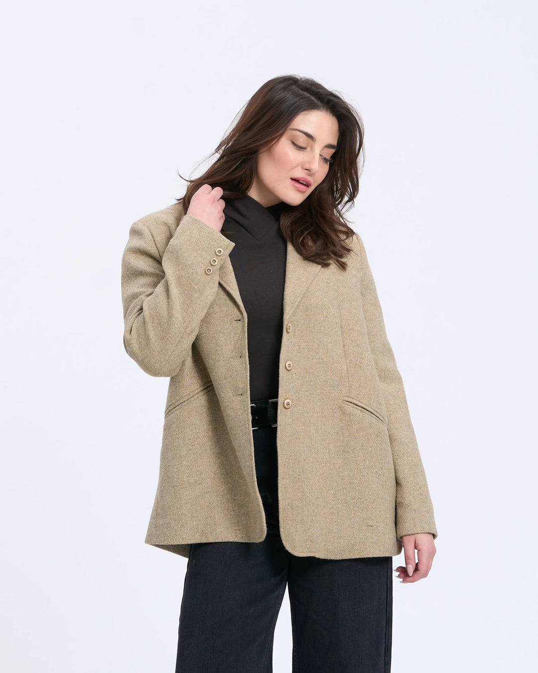 An image of a   7774Q Wool Blend Jacket by  Mirra Masa