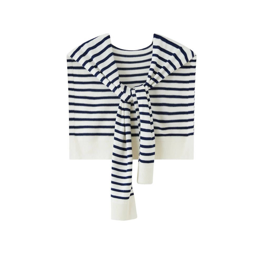 An image of a  One-Size-Stripe 8137 Shoulder Sweater by  Mirra Masa