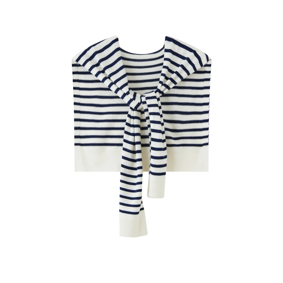 An image of a  One-Size-Stripe 8137 Shoulder Sweater by  Mirra Masa