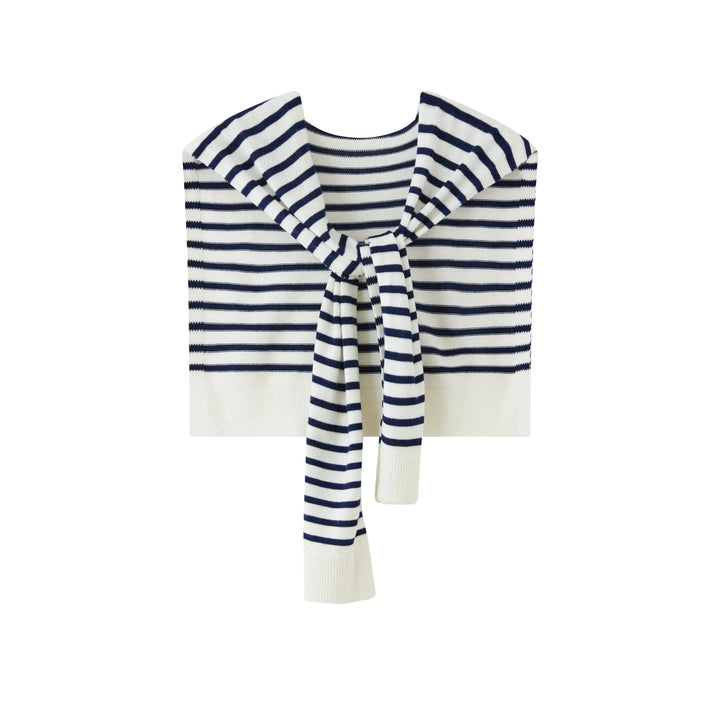 An image of a  One-Size-Stripe 8137 Shoulder Sweater by  Mirra Masa