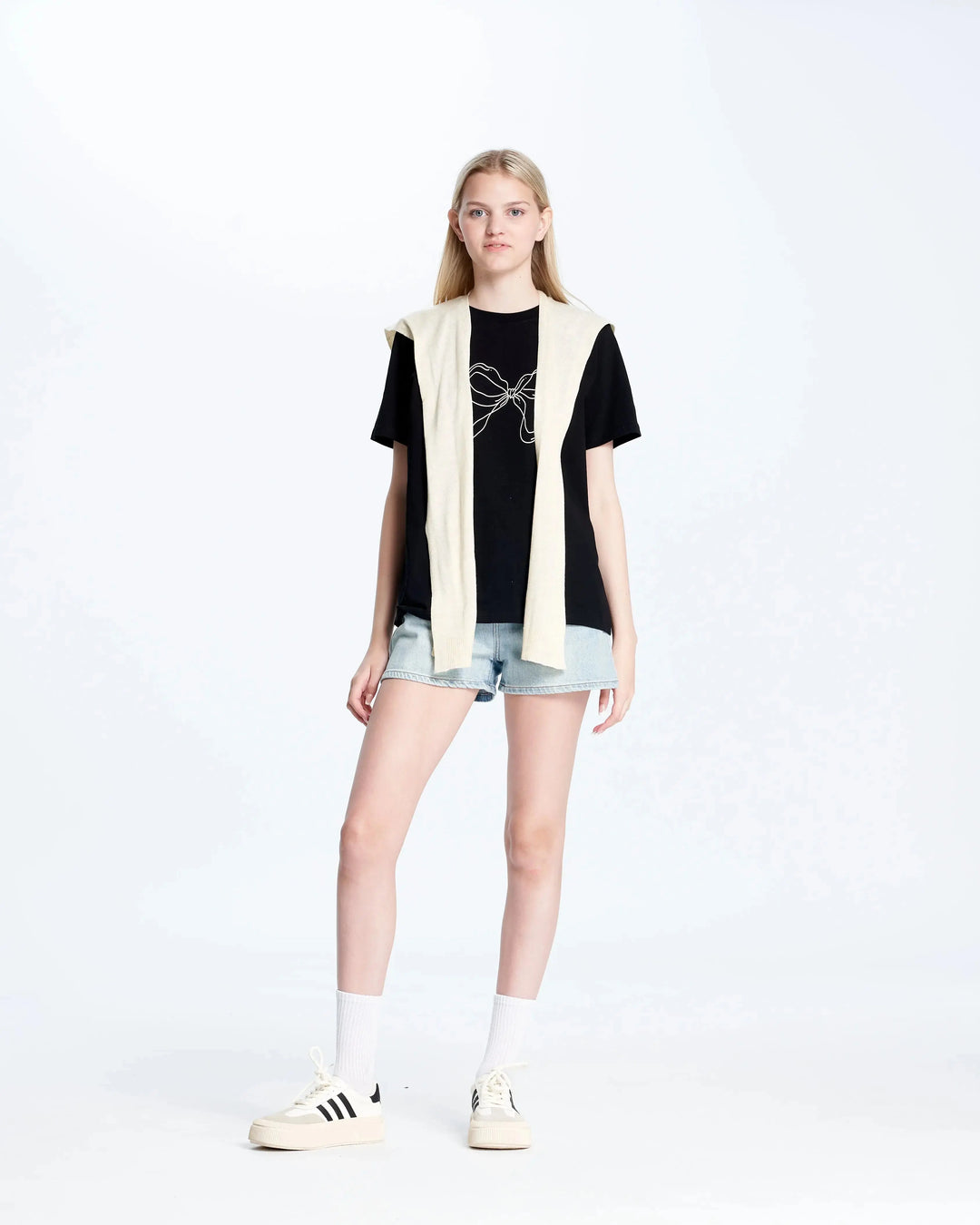 An image of a  One-Size-Beige 8137 Shoulder Sweater by  Mirra Masa