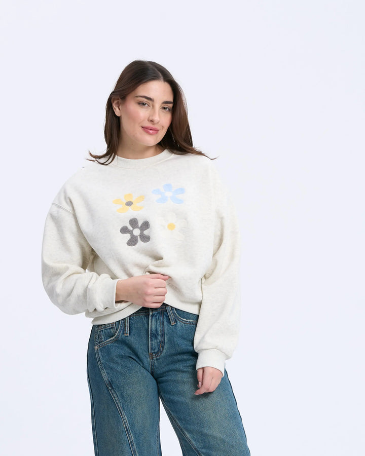 An image of a   8234Q Floral Sweatshirt by  Mirra Masa
